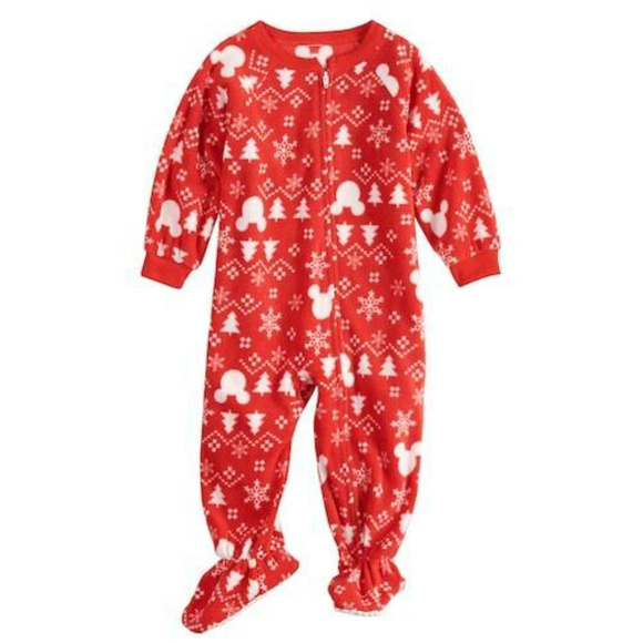 Disney Store Mickey Mouse Pluto 2PC Holiday Christmas Tight Fit Pajama Set Size 6